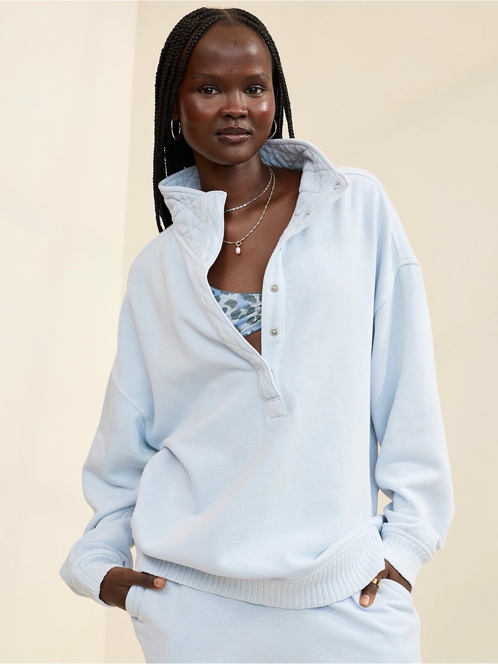Aerie Perywinkle Light Blue Women's Oh-Snap! Sweatshirt